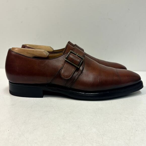 NEW HEELS Crockett & Jones x Barneys New York Ipswich Single Monk Strap Brown 8 - Picture 4 of 13